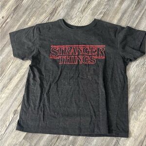 Netflix Stranger Things grey and Red Short Sleeve Tee EUC